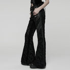 PUNK RAVE Women's Punk Jacquard Buckle Flared Pants