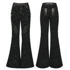 PUNK RAVE Women's Punk Jacquard Buckle Flared Pants