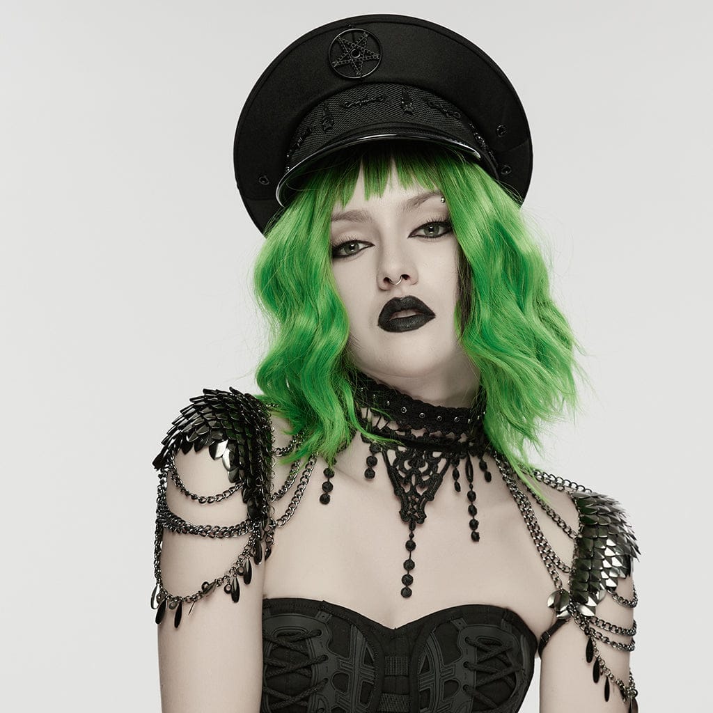 PUNK RAVE Women's Punk Lace Leaf Blade Chained Body Harness