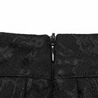 PUNK RAVE Women's Punk Lace Splice Black Pleated Skirt with Chain