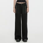 PUNK RAVE Women's Punk Lace Splice Unedged Denim Pants