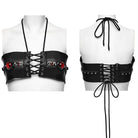 PUNK RAVE Women's Punk Lace-up Evil Eye Halter Bustier