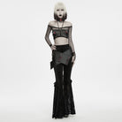 PUNK RAVE Women's Punk Lace-up Evil Eye Halter Bustier
