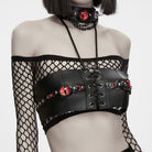 PUNK RAVE Women's Punk Lace-up Evil Eye Halter Bustier