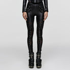 PUNK RAVE Women's Punk Lace-up Eyelet Strap Leggings