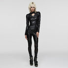 PUNK RAVE Women's Punk Lace-up Eyelet Strap Leggings