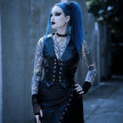 PUNK RAVE Women's Punk Lace-up Faux Leather Vest