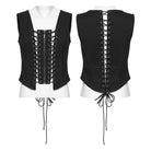PUNK RAVE Women's Punk Lace-up Hollow Tank Top