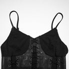 PUNK RAVE Women's Punk Lace-up Mesh Splice Slip Dress