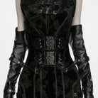 PUNK RAVE Women's Punk Lace-up Rivet Irregular Underbust Corset