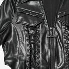 PUNK RAVE Women's Punk Lace-up Turn-down Collar Jacket