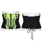 PUNK RAVE Women's Punk Lace-up Zip Underbust Corset Black-green