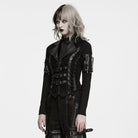 PUNK RAVE Women's Punk Lapel Lace-up Buckle Strap Vest