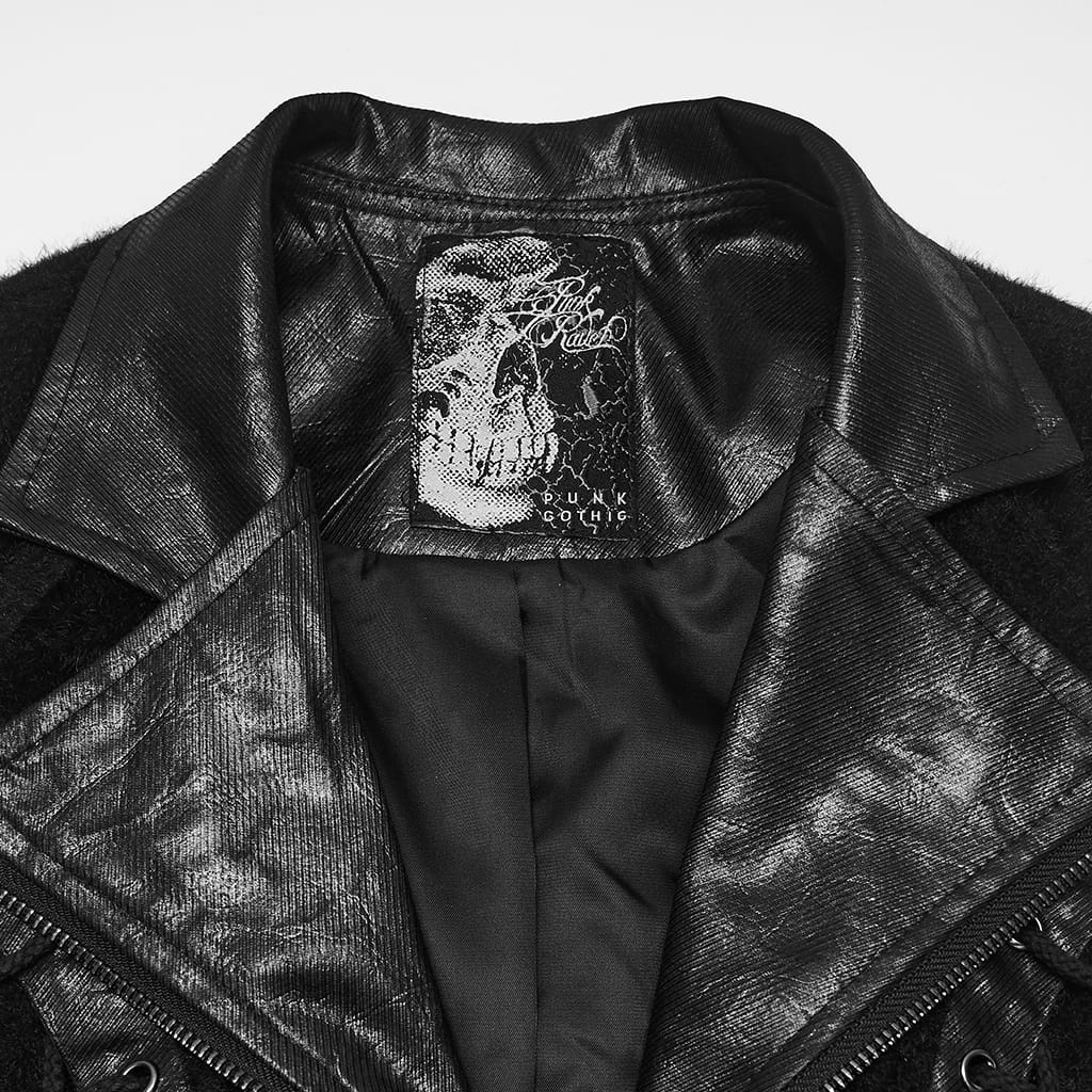 PUNK RAVE Women's Punk Lapel Lace-up Buckle Strap Vest
