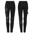PUNK RAVE Women's Punk Mesh Buckle Spaghetti Strap Pants