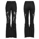PUNK RAVE Women's Punk Mesh Eyelet Ring Flared Pants