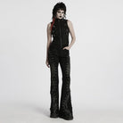 PUNK RAVE Women's Punk Mesh Splice Buckle Waistcoat