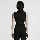 PUNK RAVE Women's Punk Mesh Splice Buckle Waistcoat