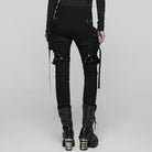 PUNK RAVE Women's Punk Mesh Splice Pants with Detachable Leg Bags
