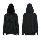 PUNK RAVE Women's Punk Mesh Splice Unedged Hoodies