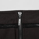 PUNK RAVE Women's Punk Mesh Splice Zipper Skirt Coffee