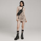 PUNK RAVE Women's Punk Military Style Rivets Shoulder Bag