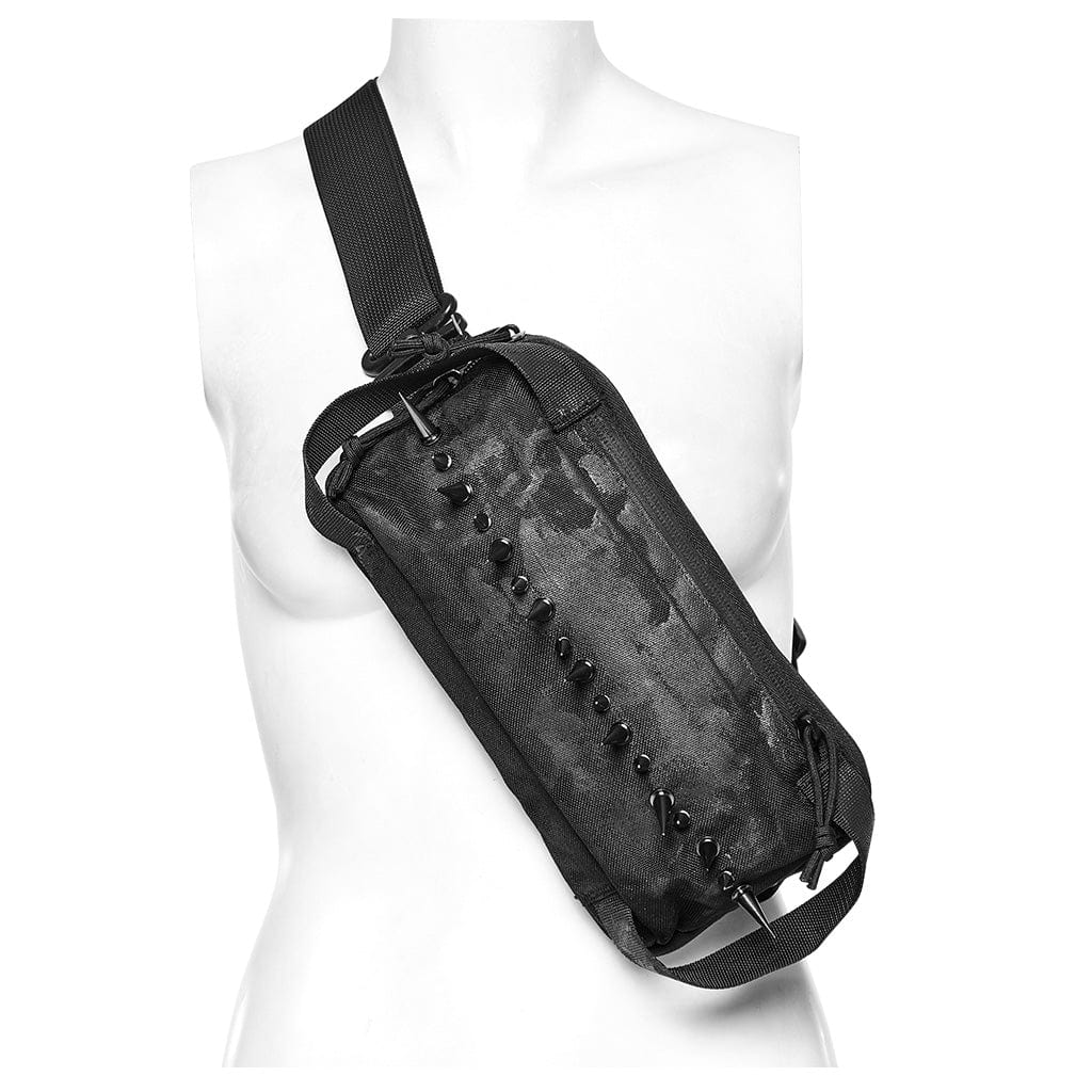 PUNK RAVE Women's Punk Military Style Rivets Shoulder Bag