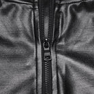 PUNK RAVE Women's Punk Mock Neck Mesh Splice Multi Buckle Strap Long Sleeve Top