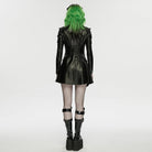 PUNK RAVE Women's Punk Multi Pockets Chained Turn-down Collar Jacket