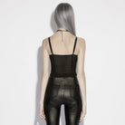 PUNK RAVE Women's Punk Patchwork Mesh Bustier