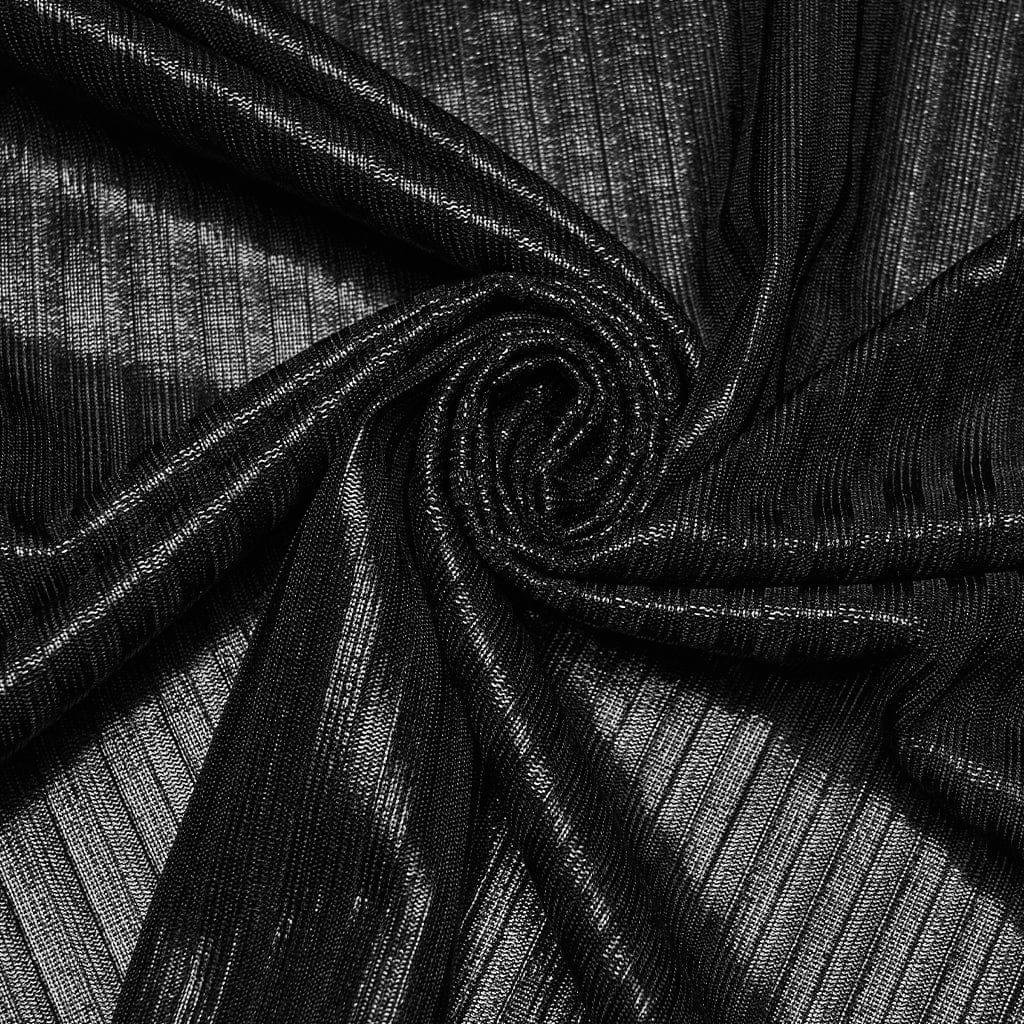 PUNK RAVE Women's Punk Pentacle Side Slit Slip Dress Black