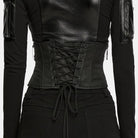 PUNK RAVE Women's Punk Pin Side Zipper Lace-up Underbust Corset