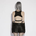 PUNK RAVE Women's Punk Printed Rings Pleated Skirt