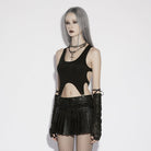 PUNK RAVE Women's Punk Printed Rings Pleated Skirt