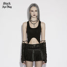 PUNK RAVE Women's Punk Printed Rings Pleated Skirt