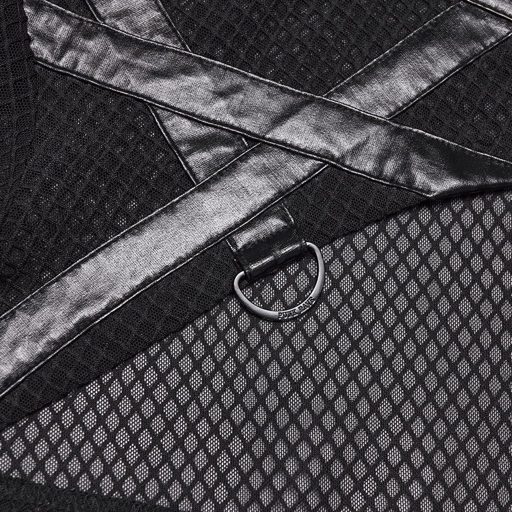 PUNK RAVE Women's Punk Pullover Sheer Hooded Cape