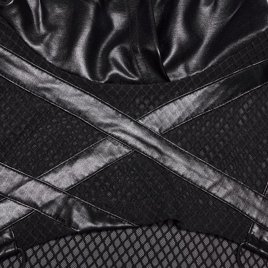 PUNK RAVE Women's Punk Pullover Sheer Hooded Cape