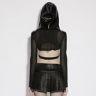 PUNK RAVE Women's Punk Pullover Sheer Hooded Cape