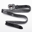 PUNK RAVE Women's Punk Rhinestone Heart Belt