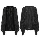 PUNK RAVE Women's Punk Ripped Batwing Sleeved Cardigan