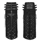 PUNK RAVE Women's Punk Ripped Buckle Lace-Up Long Skirt