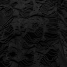 PUNK RAVE Women's Punk Ripped Distressed Short Sleeved Shirt Black