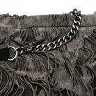 PUNK RAVE Women's Punk Ripped Eyelet Chain Leggings