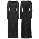 PUNK RAVE Women's Punk Ripped Eyelet Strap Chian Slit Dress