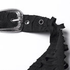 PUNK RAVE Women's Punk Ripped Lace-up Halterneck Long Sleeve Dress