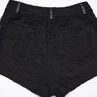 PUNK RAVE Women's Punk Ripped Mesh Lace-up Shorts