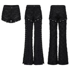 PUNK RAVE Women's Punk Ripped Split Detachable Pants