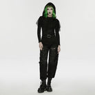 PUNK RAVE Women's Punk Ripped Unedged Decadent Denim Pants