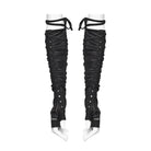 PUNK RAVE Women's Punk Rivet Ruched Strap Gloves