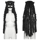 PUNK RAVE Women's Punk Rivet&Skull Fox-headed Braided Hood